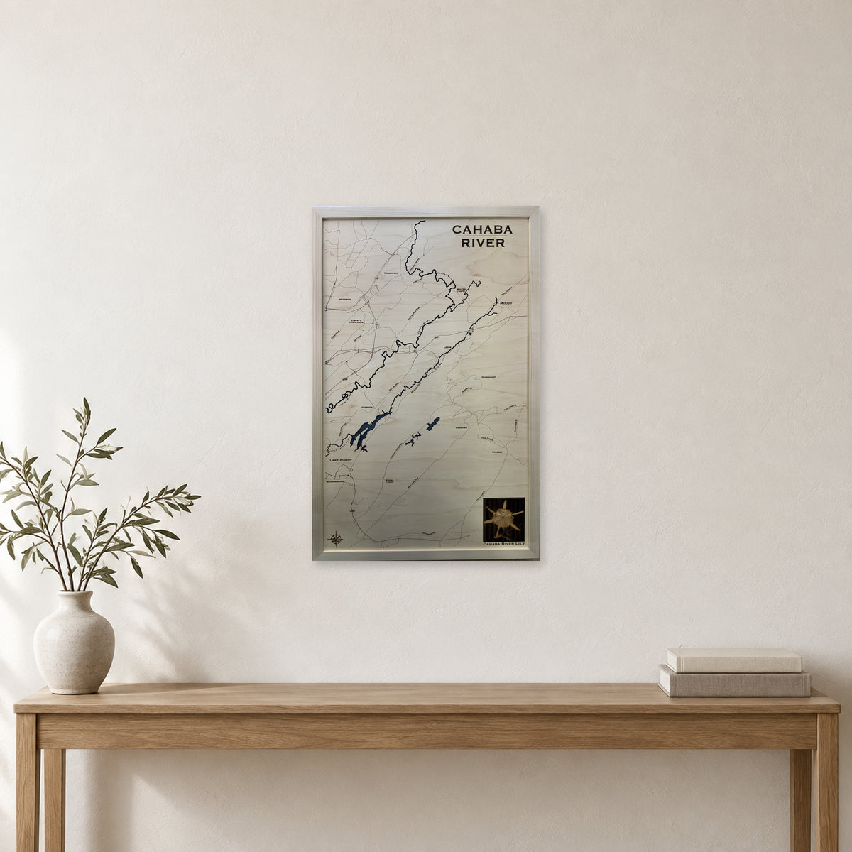 Cahaba River Wood Map — room mockup [MC20261006 q1618 69ac0743da3e]