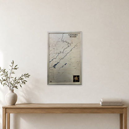 Cahaba River Wood Map — room mockup [MC20261006 q1618 69ac0743da3e]