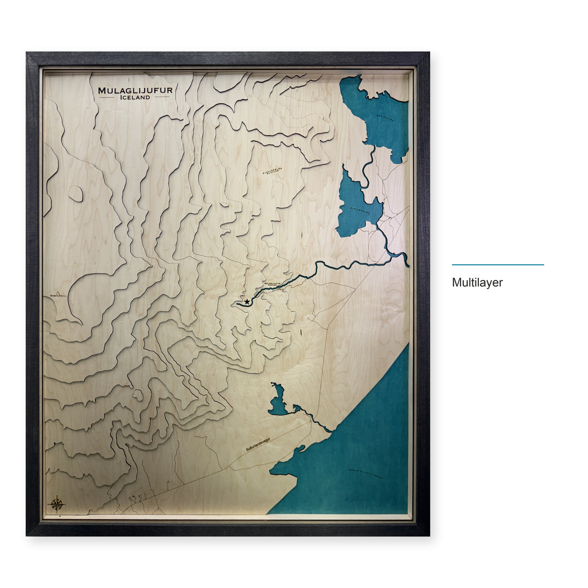 Mulagljufur, Iceland Topographic Wood Map — style-labeled photo [MC20261006 q1669 1fd183dea456]