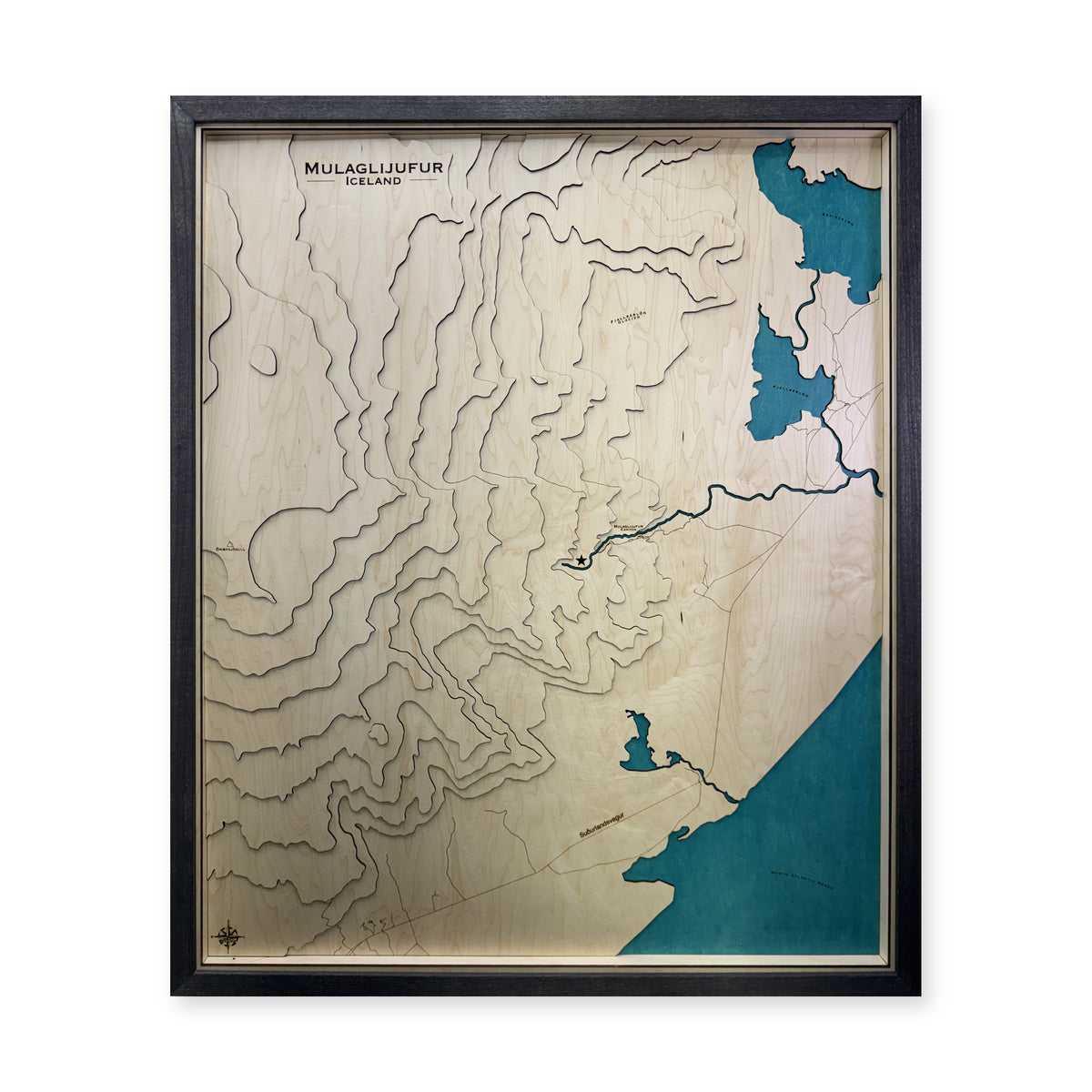 Mulagljufur, Iceland Topographic Wood Map — plain-background photo [MC20261006 q1669 40a84a29323b]