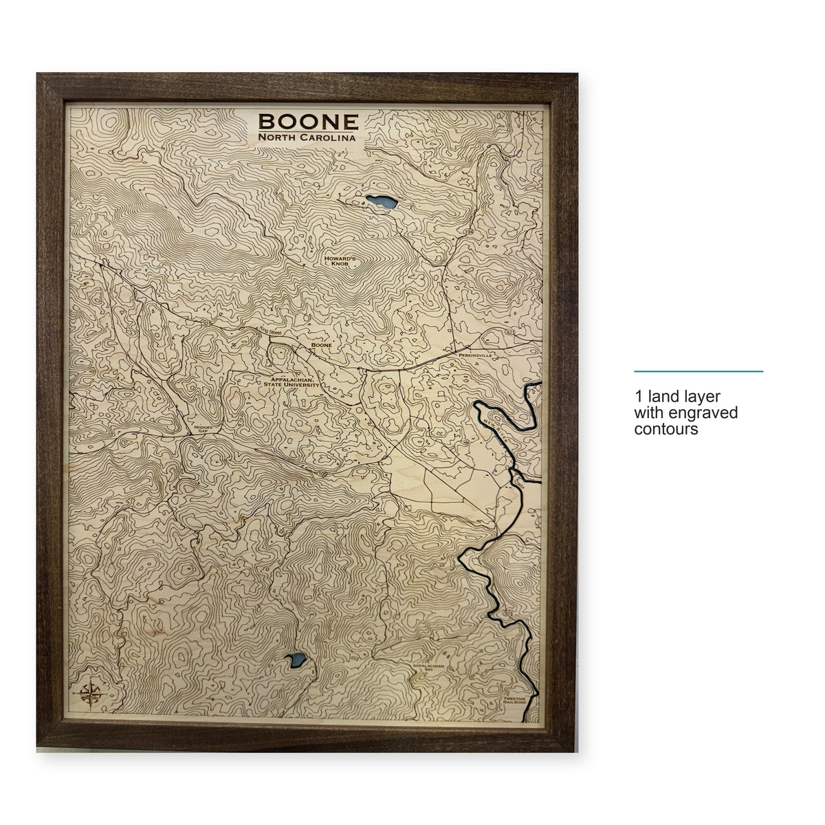 Boone, North Carolina Topographic Wood Map — style-labeled photo [MC20261006 q1719 37e9af7e48f0]