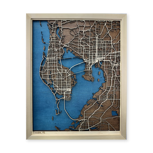 Tampa Bay, FL Wood Map — plain-background photo [MC20261006 q1723 b33de2b35045]