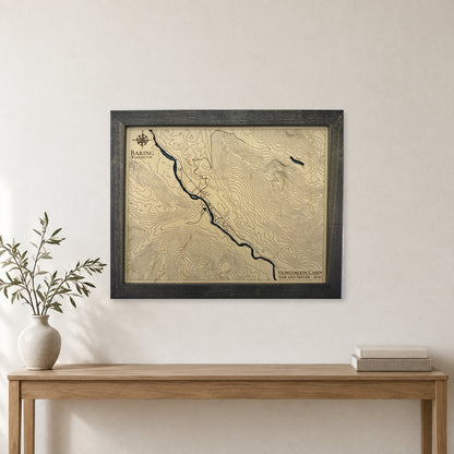 Baring, Washington Topographic Wood Map — room mockup [MC20261006 q1729 66d1d7a33e32]