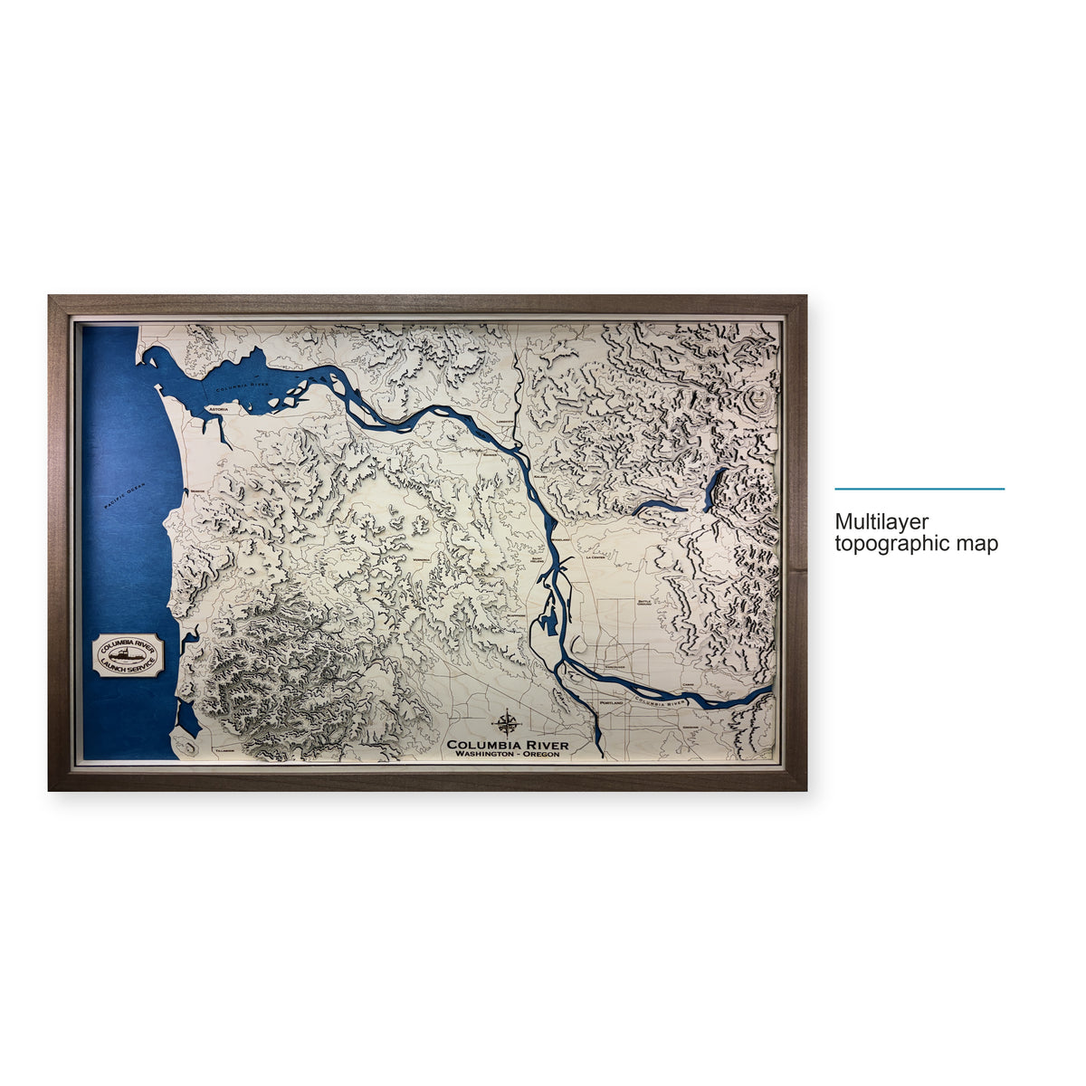 Columbia River, Washington and Oregon Topographic Wood Map — style-labeled photo [MC20261006 q1739 8e02148ccad9]