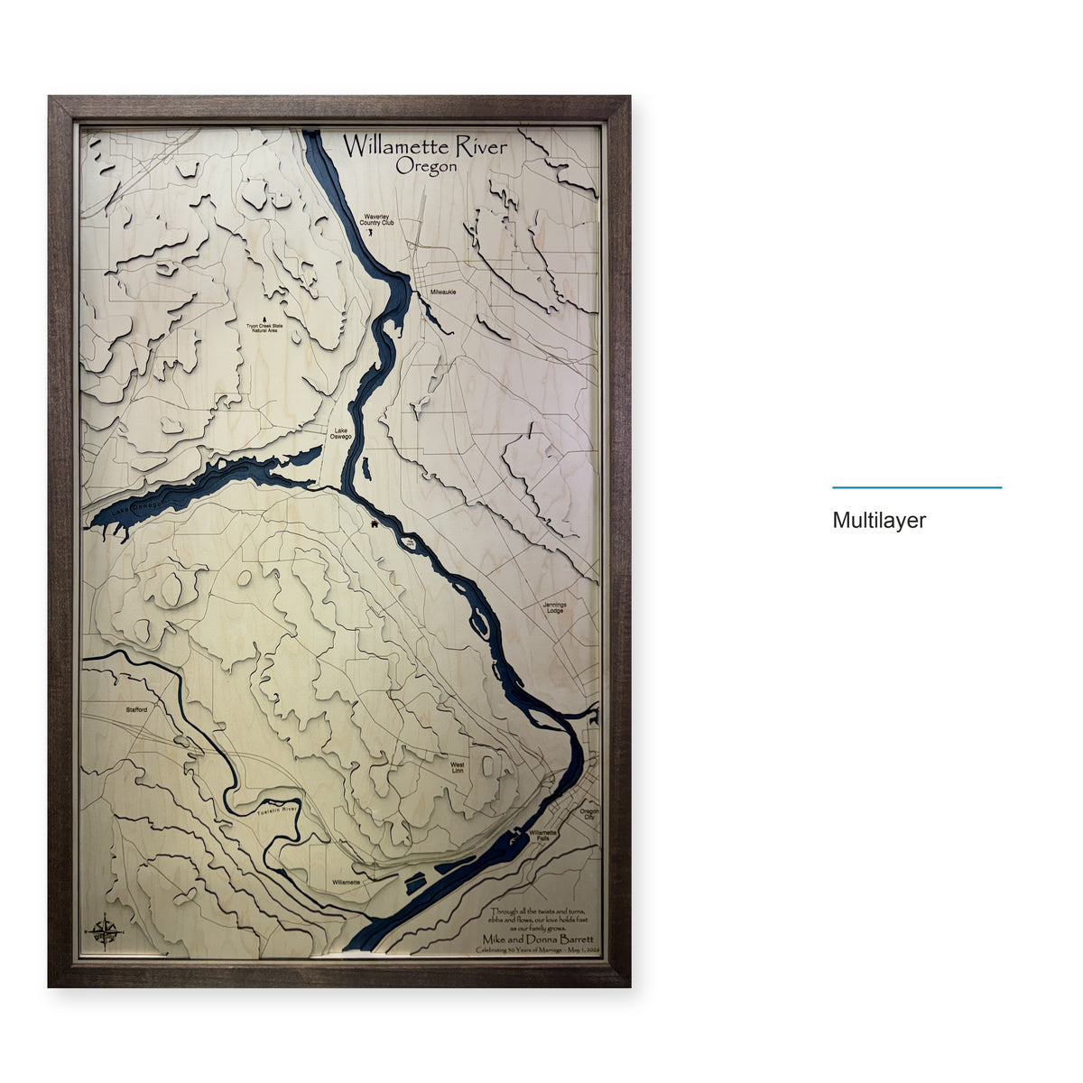 Willamette River, Oregon Topographic Wood Map — style-labeled photo [MC20261006 q1744 8be46f12e6a2]