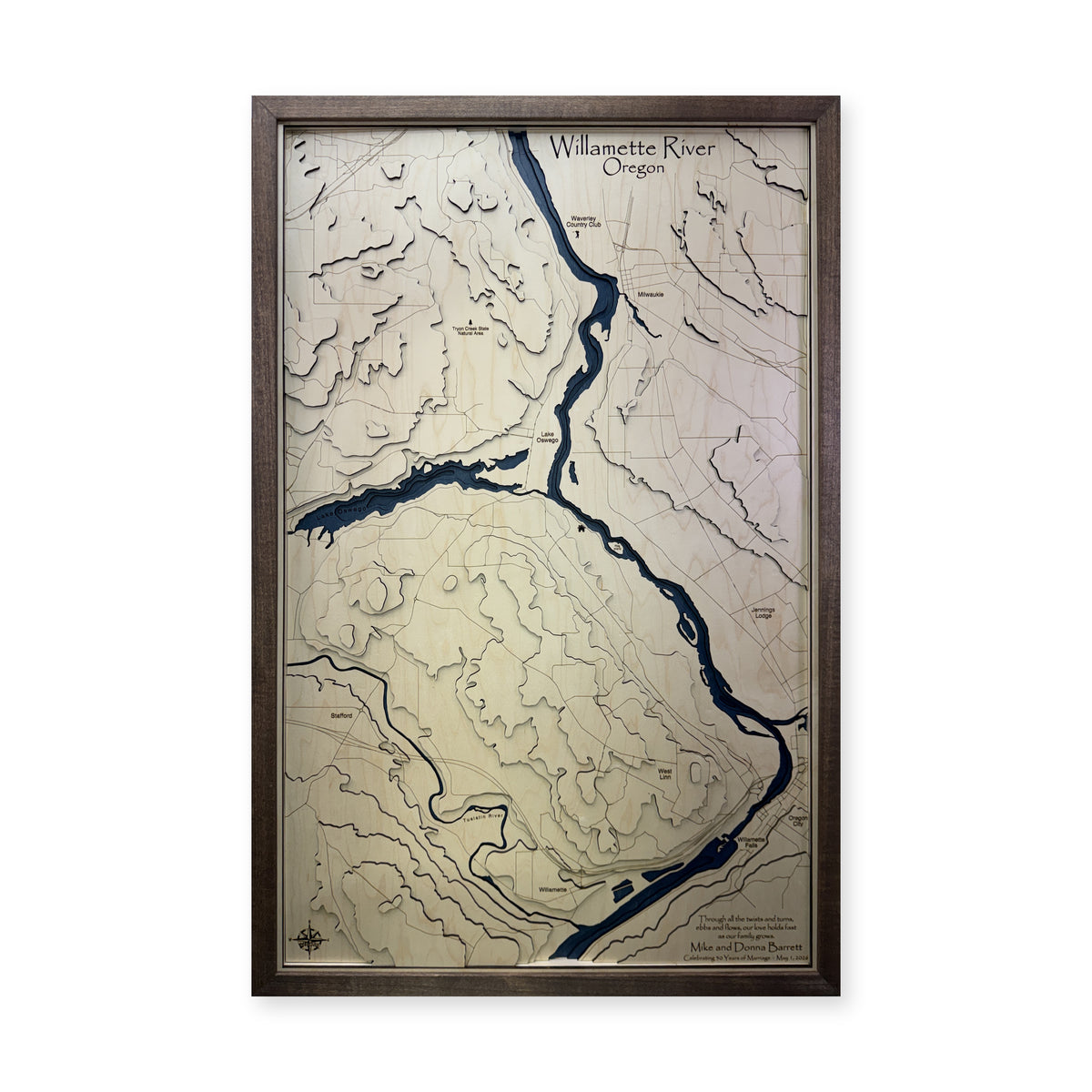 Willamette River, Oregon Topographic Wood Map — plain-background photo [MC20261006 q1744 cf9e7ee9ee07]