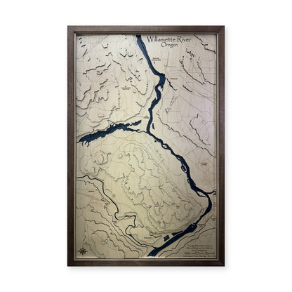 Willamette River, Oregon Topographic Wood Map — plain-background photo [MC20261006 q1744 cf9e7ee9ee07]
