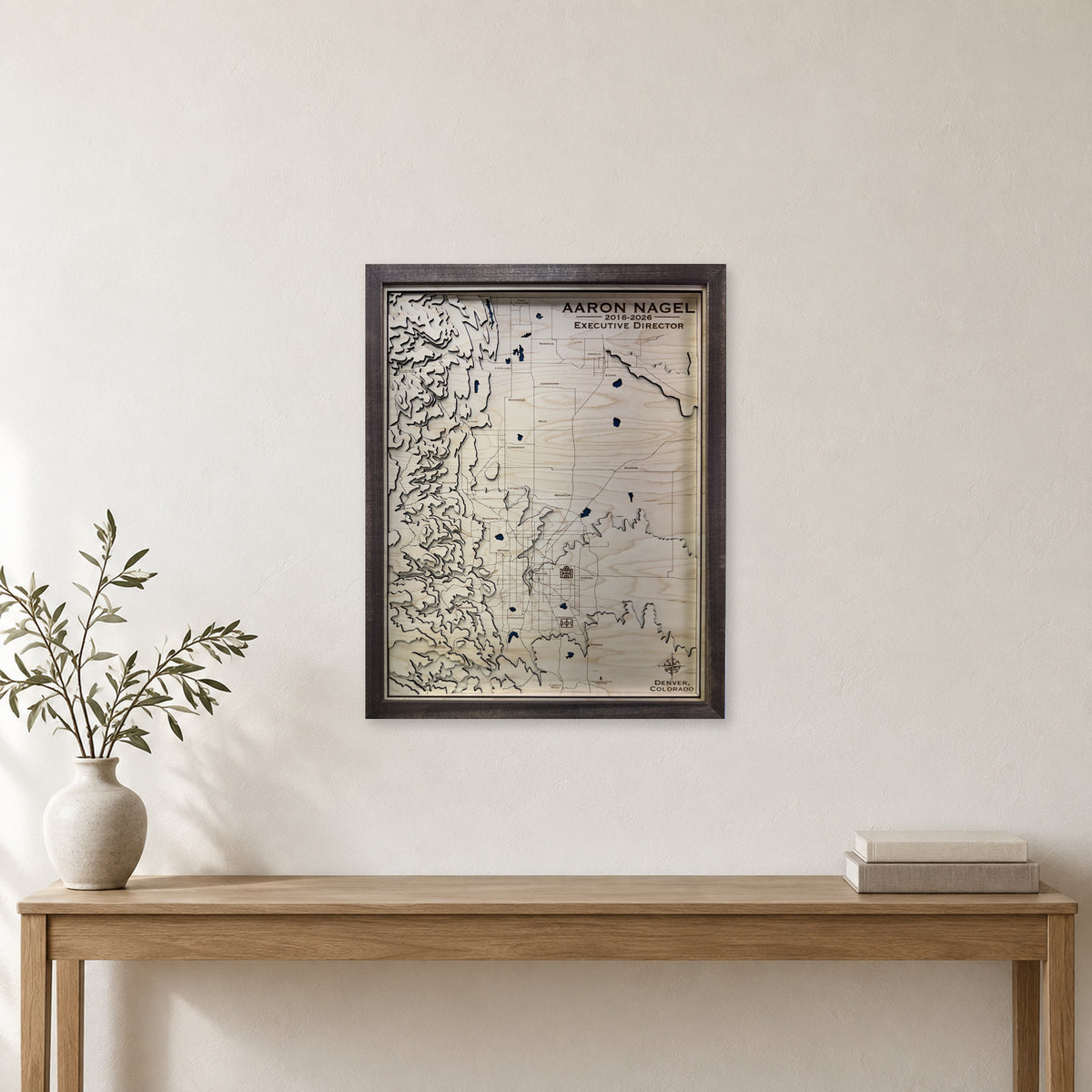 Denver, Colorado Topographic Wood Map — room mockup [MC20261006 q1787 b7508a2f581c]