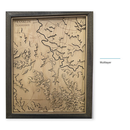 Franklin, Tennessee Topographic Wood Map — style-labeled photo [MC20261006 q1799 8982bace7e8b]
