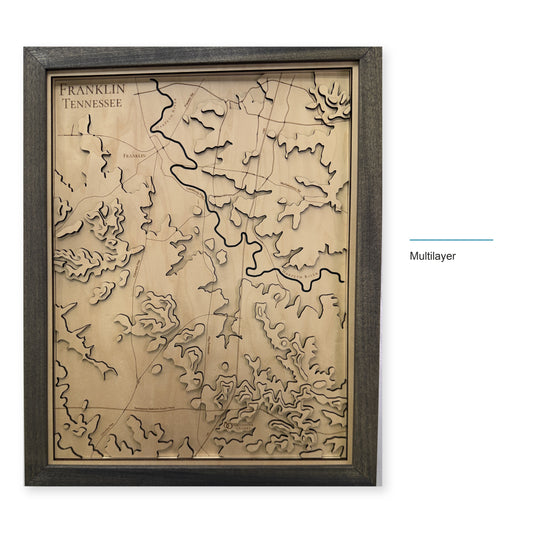 Franklin, Tennessee Topographic Wood Map — style-labeled photo [MC20261006 q1799 8982bace7e8b]