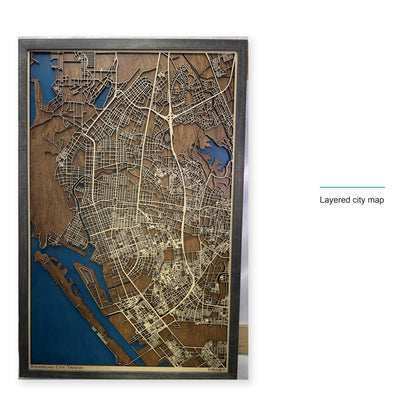 Kaohsiung, Taiwan Wood City Map — style-labeled photo [MC20261006 q1823 fd96649170c8]