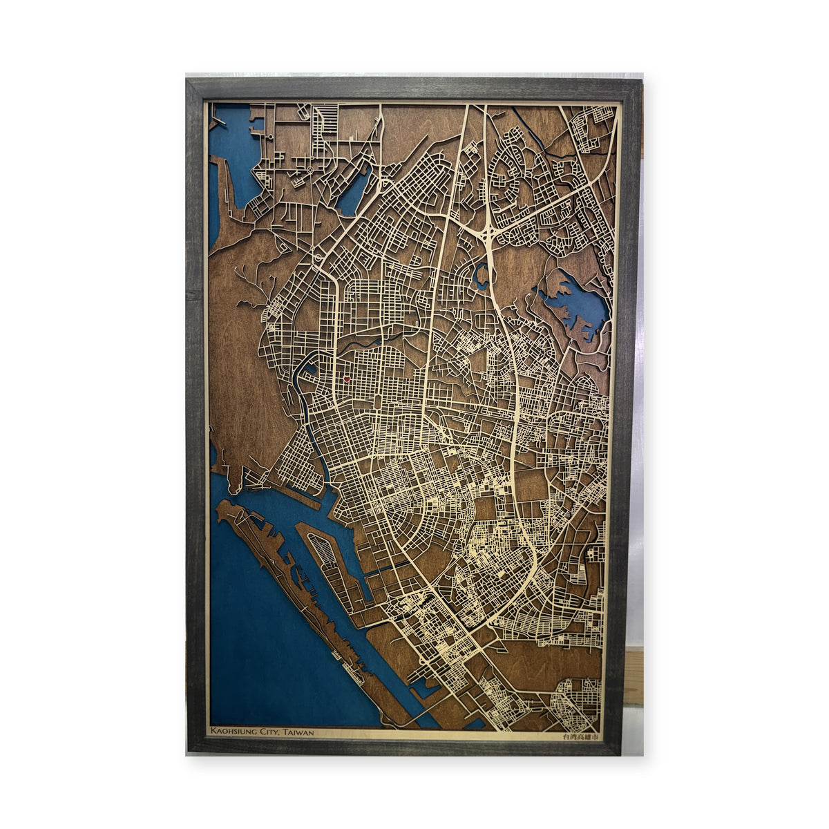 Kaohsiung, Taiwan Wood City Map — plain-background photo [MC20261006 q1823 77991aebb93a]