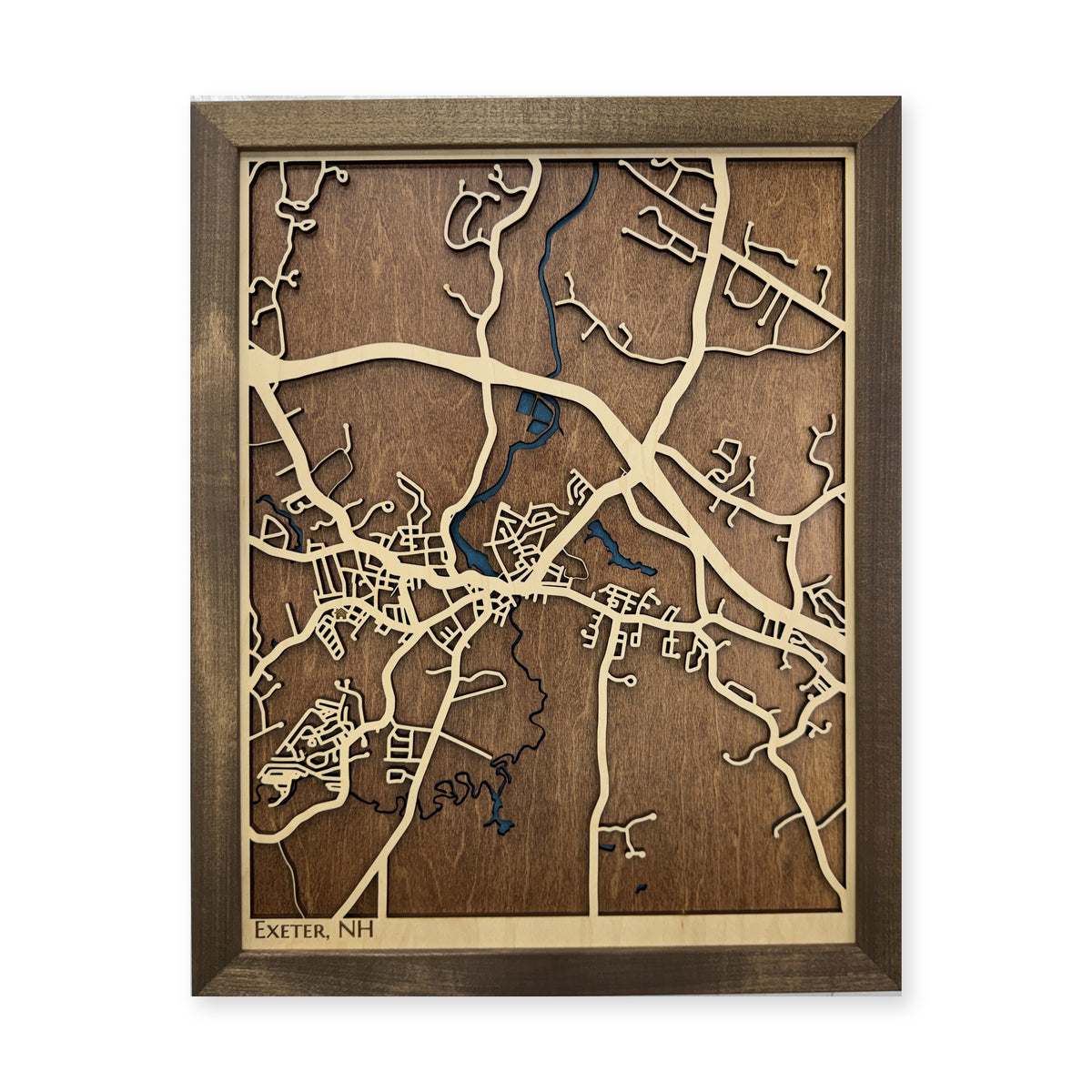 Exeter, New Hampshire Wood City Map — plain-background photo [MC20261006 q1888 86a019682f3c]