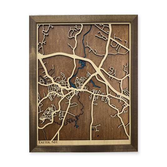 Exeter, New Hampshire Wood City Map — plain-background photo [MC20261006 q1888 86a019682f3c]
