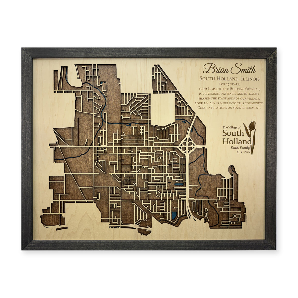 South Holland, Illinois Wood City Map — plain-background photo [MC20261006 q1910 9d07cfb9e112]