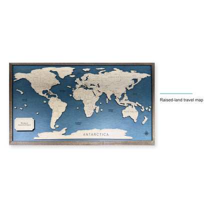 World Adventures Walnut Wood Travel Map — style-labeled photo [MC20261006 q1912 f468273f4461]
