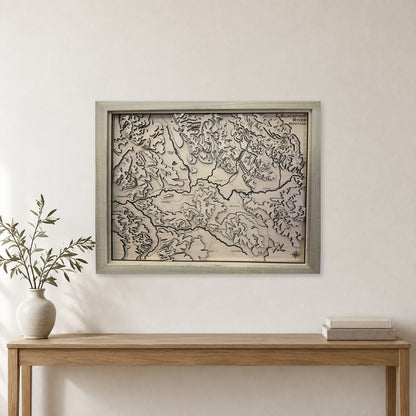 Blackfoot River, Montana Topographic Wood Map — room mockup [MC20261006 q1915 196273e1212d]