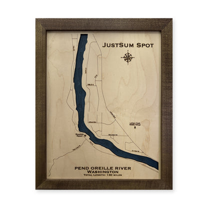 Pend Oreille River, Washington Wood Map — plain-background photo [MC20261006 q1994 0d0131baacab]