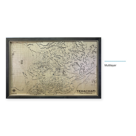 Tehachapi, California Topographic Wood Map — style-labeled photo [MC20261006 q2012 a5341fa6219e]