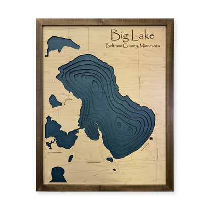 Big Lake, Beltrami County, Minnesota Wood Map — plain-background photo [MC20261006 q2025 cc341d4d88e0]