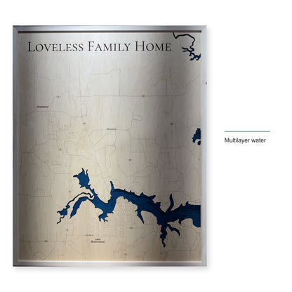 Lake Brownwood Texas Loveless Family Natural Tall Multilayer Wood Map — style-labeled photo [MC20261006 q2056 10fd8dce74d5]