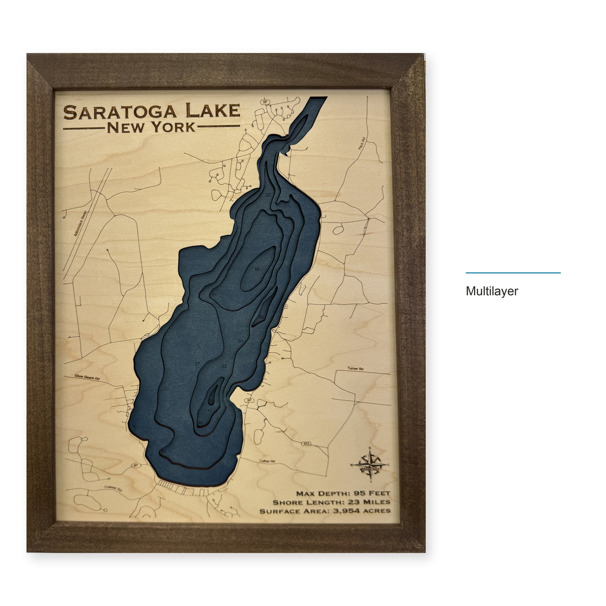 Saratoga Lake, New York Wood Map — style-labeled photo [MC20261006 q2070 a073172f6ae2]