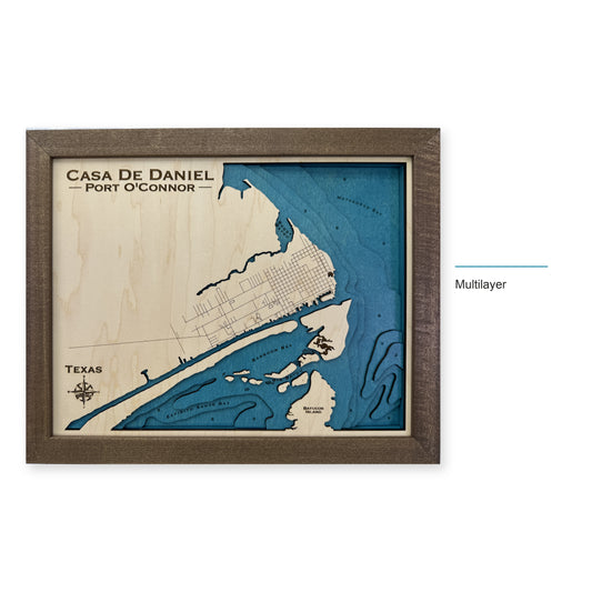 Port O’Connor, Texas Wood Map — style-labeled photo [MC20261006 q2096 3b36ef4b5340]