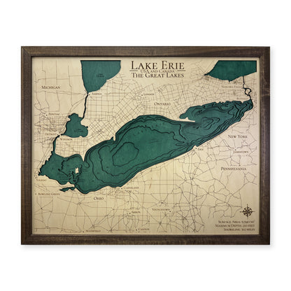 Lake Erie Green Walnut Multilayer Wood Map — Multilayer main photo [MC20261006 q2098 1f2350b37aee]