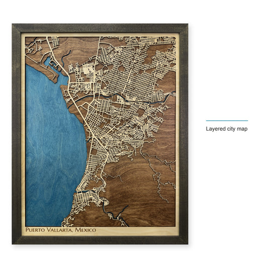 Puerto Vallarta, Mexico Wood City Map — style-labeled photo [MC20261006 q2122 18770c1fb1f9]