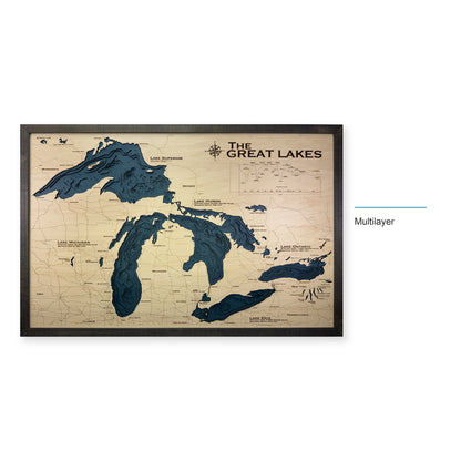 Great Lakes Charcoal Multilayer Wood Map — style-labeled photo [MC20261006 q2132 90d4580a4b4c]