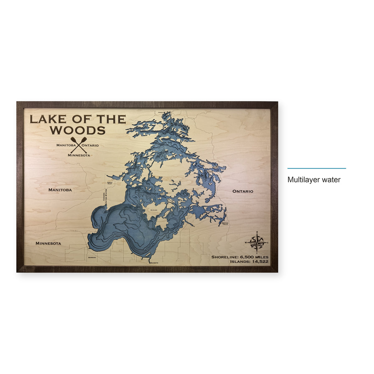 Lake of the Woods Walnut Horizontal Bold Multilayer Wood Map — style-labeled photo [MC20261006 q2184 a7d54db91c45]