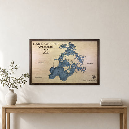 Lake of the Woods Walnut Horizontal Bold Multilayer Wood Map — room mockup [MC20261006 q2184 692c19b2db33]