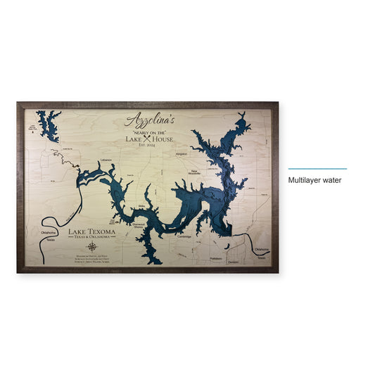 Lake Texoma Texas and Oklahoma Azzolina Wood Map — style-labeled photo [MC20261006 q2208 2d3b3d83882a]