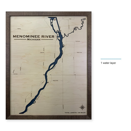 Menominee River, Michigan Wood Map — style-labeled photo [MC20261006 q2226 c99cd5a79a47]