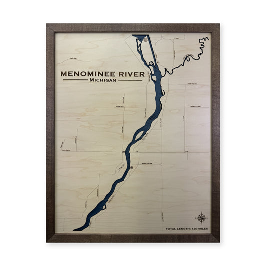 Menominee River, Michigan Wood Map — plain-background photo [MC20261006 q2226 051f177c6ac0]