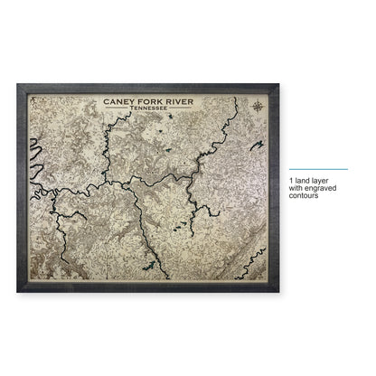 Caney Fork River, Tennessee Topographic Wood Map — style-labeled photo [MC20261006 q2259 68180ecbdf2f]
