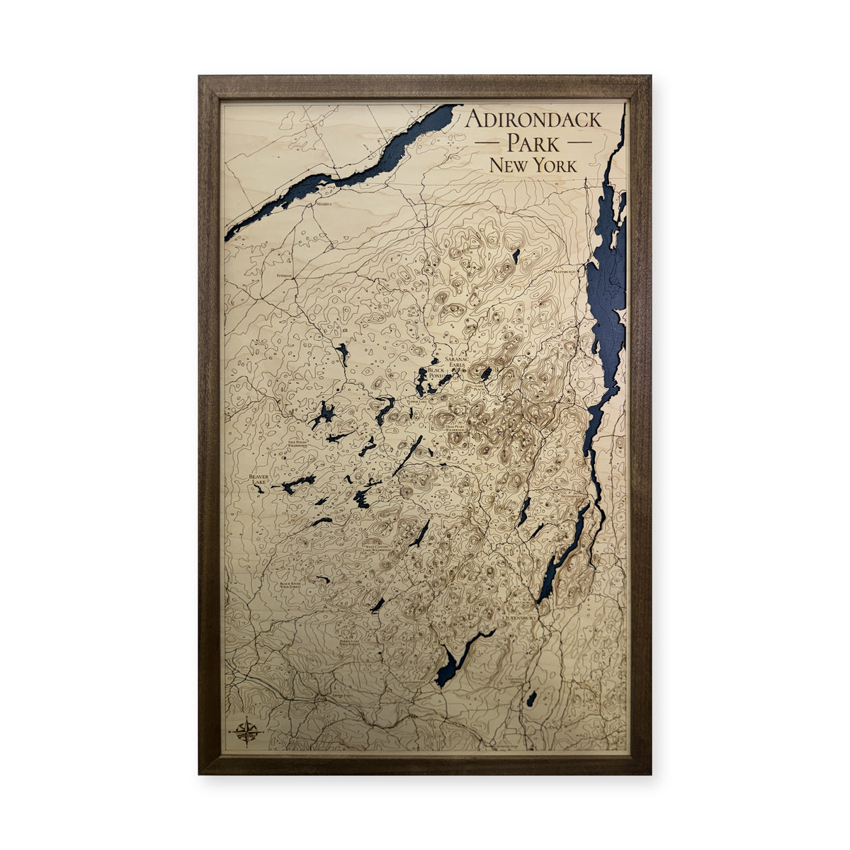 Adirondack Park New York Topographic Wood Map — 1 land layer with engraved contours main photo [MC20261006 q2270 33f47db5cea6]