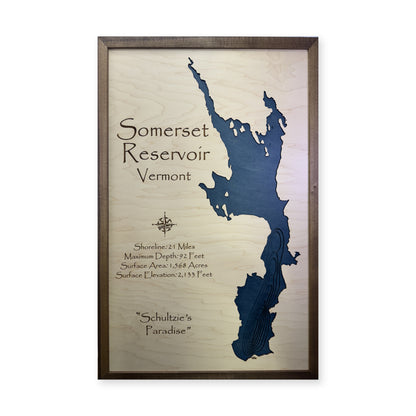 Somerset Reservoir, Vermont Wood Map — plain-background photo [MC20261006 q2280 a6cefc34015e]