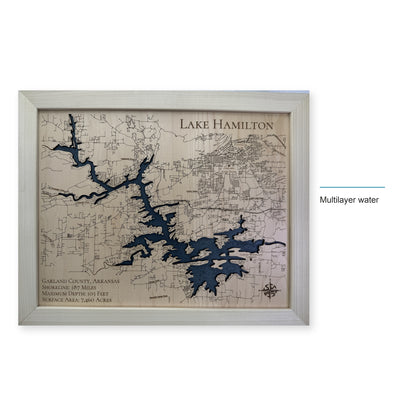 Lake Hamilton Arkansas Natural Plain Multilayer Wood Map — style-labeled photo [MC20261006 q2295 1e29f140278a]