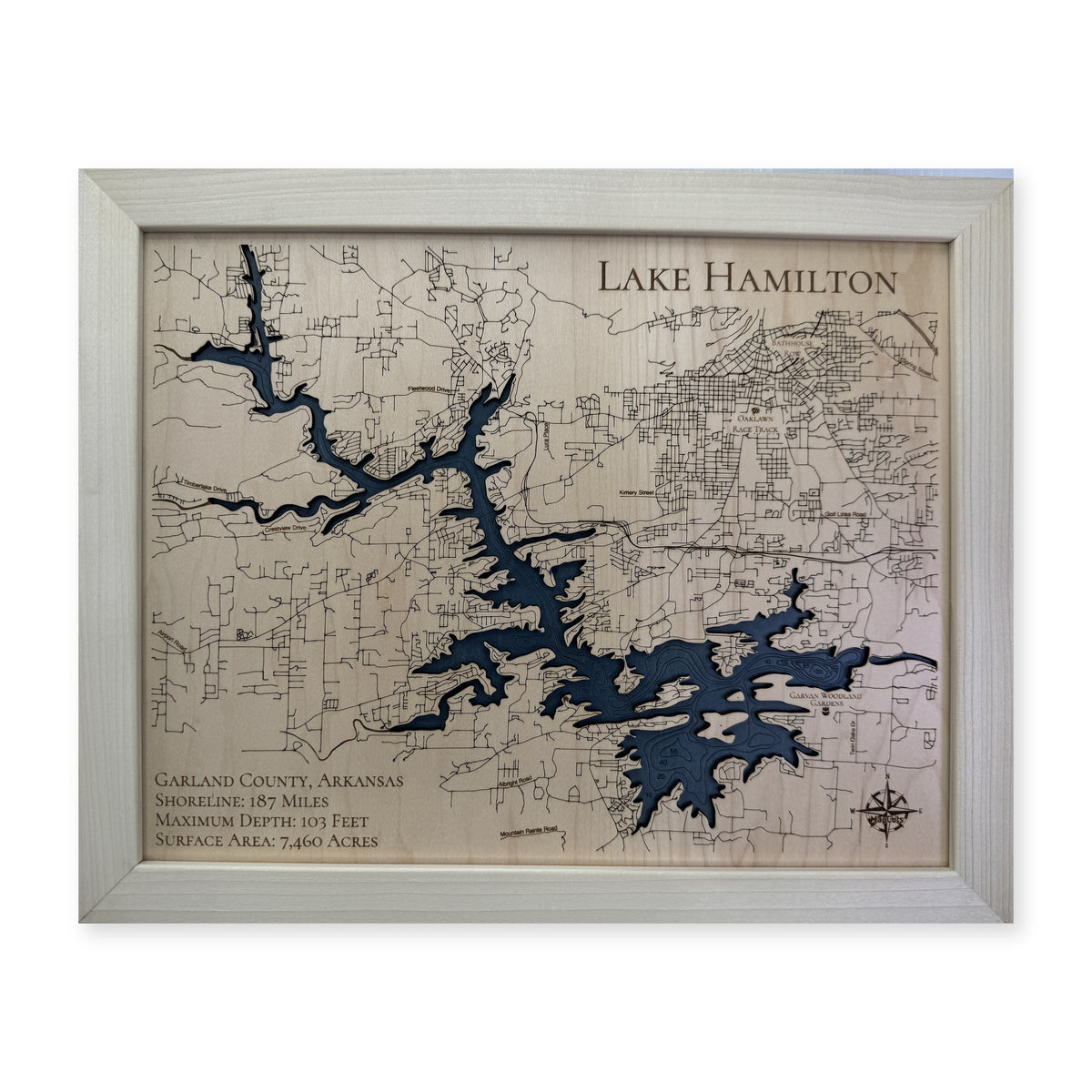 Lake Hamilton Arkansas Natural Plain Multilayer Wood Map — Multilayer water main photo [MC20261006 q2295 ca0c74204aa2]