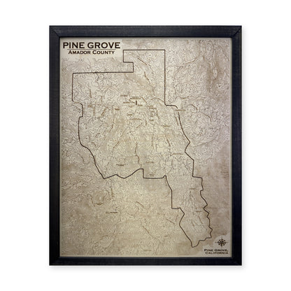 Pine Grove, Amador County, California Topographic Wood Map — plain-background photo [MC20261006 q2319 fcf8c1e8497d]