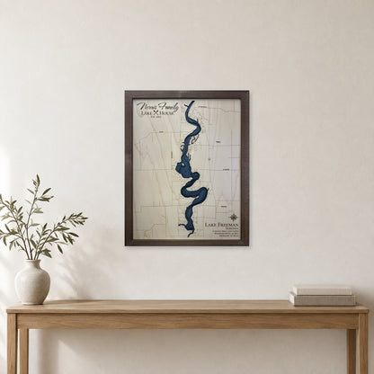 Lake Freeman, Indiana Wood Map — room mockup [MC20261006 q2380 c5b8f07c4ebd]