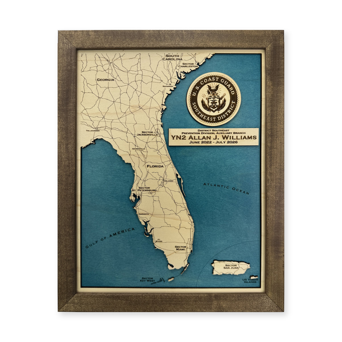 Florida Coast Guard Allan Williams Wood Map — 1 water layer main photo [MC20261006 q2400 1a35f160ad4a]