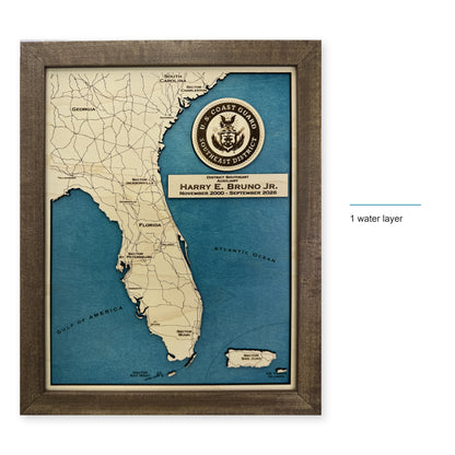Florida Coast Guard Harry Bruno Wood Map — style-labeled photo [MC20261006 q2402 fb28f1fa83c1]