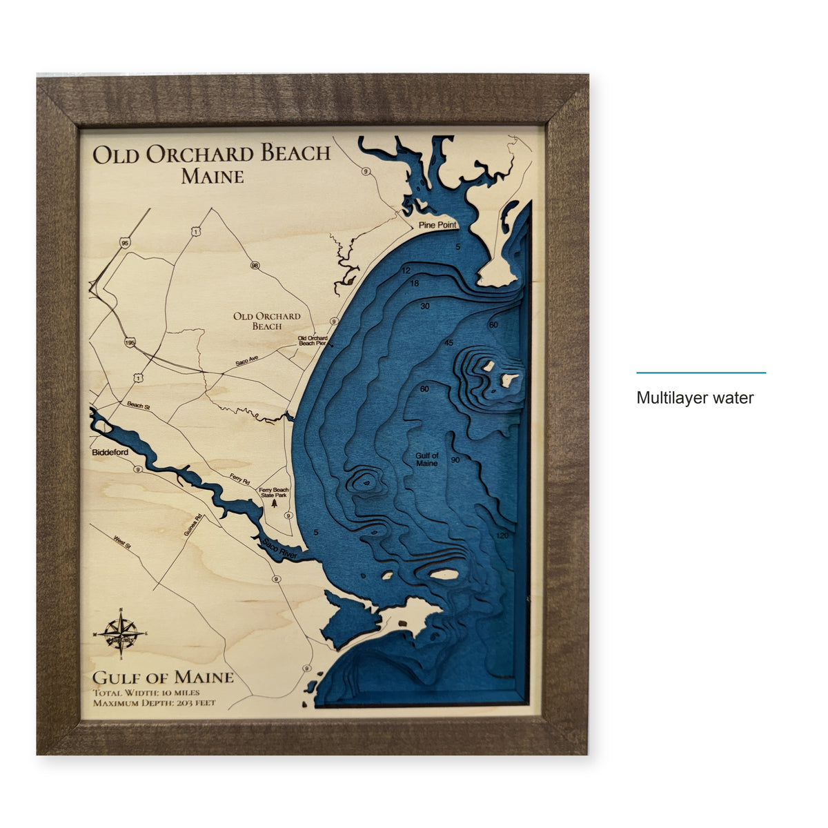 Old Orchard Beach, Maine Wood Map — style-labeled photo [MC20261006 q2453 5c22555c3064]