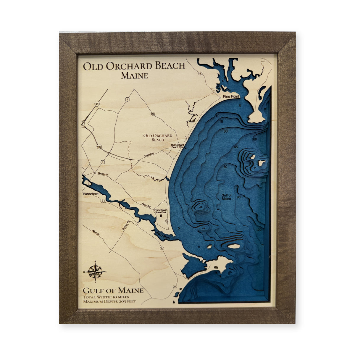 Old Orchard Beach, Maine Wood Map — plain-background photo [MC20261006 q2453 bdfa7b5f9283]