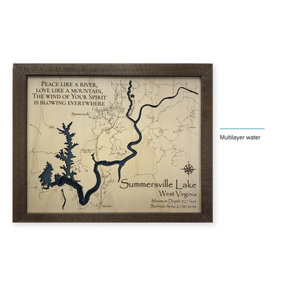 Summersville Lake, West Virginia Wood Map — style-labeled photo [MC20261006 q2454 6cc752bd2b1c]