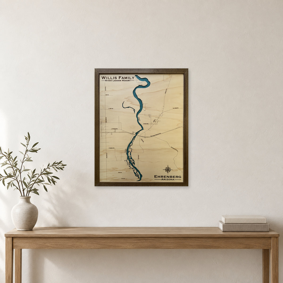 Ehrenberg, Arizona Wood Map — room mockup [MC20261006 q2489 69030f30d9e8]
