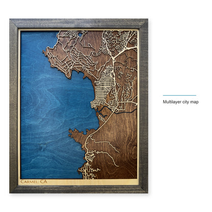 Carmel, California Wood City Map — style-labeled photo [MC20261006 q2500 522bb9f860dd]