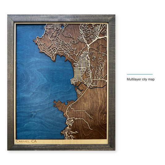 Carmel, California Wood City Map — style-labeled photo [MC20261006 q2500 522bb9f860dd]